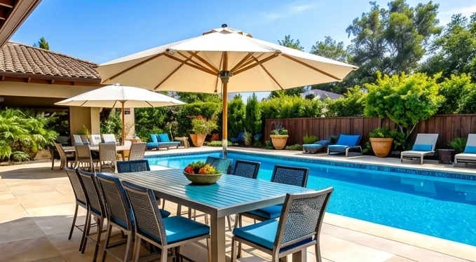 Poolside dining